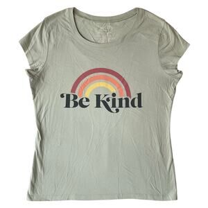 Wound Up Girl’s Short Sleeve T-shirt size 2XL (19), Green, Rainbow Be Kind